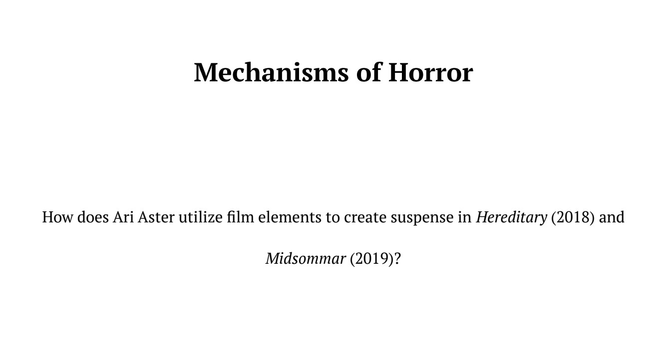 Mechanisms of Horror